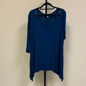 Gibson Latimer Teal V-Neck Tunic